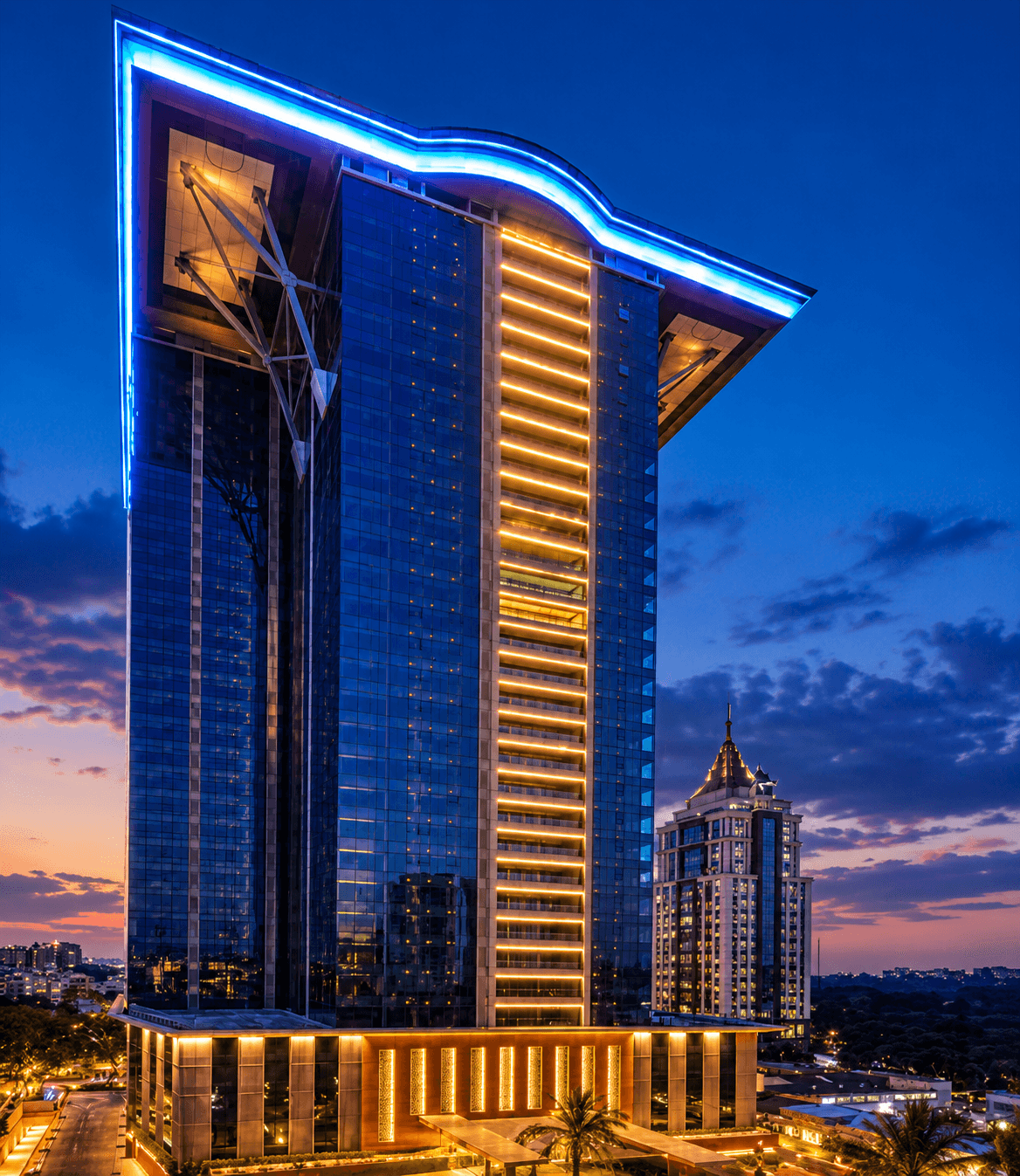 Prestige Kingfisher Towers full-floor luxury apartments beside UB City on Vittal Mallya Road, central Bangalore