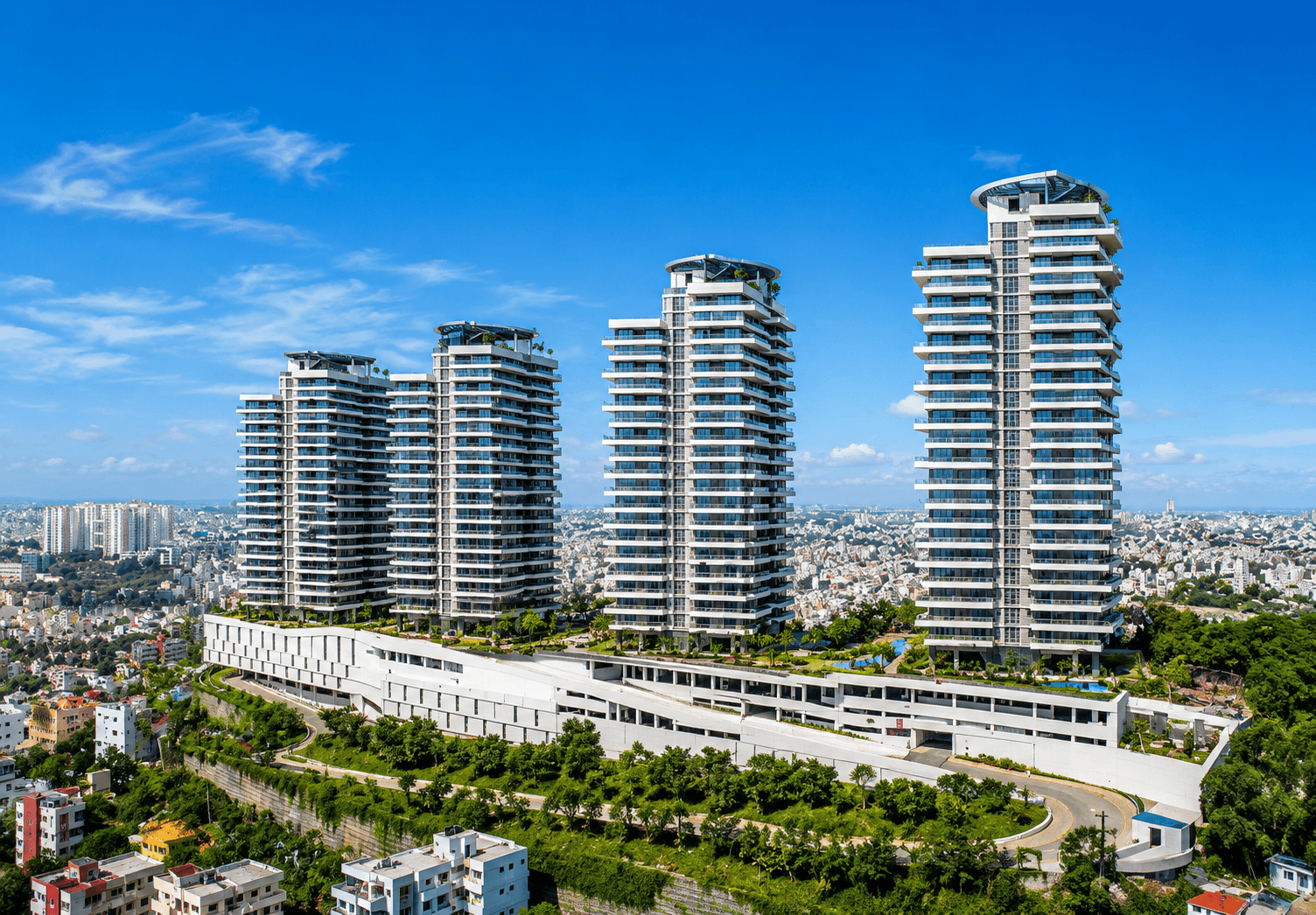 Tata Promont hilltop luxury apartment towers atop Promont Hill, Banashankari, South Bangalore